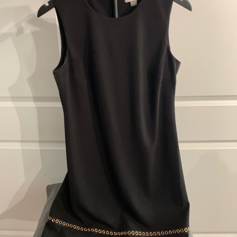 Calvin Klein Black Mini Dress with Gold Details